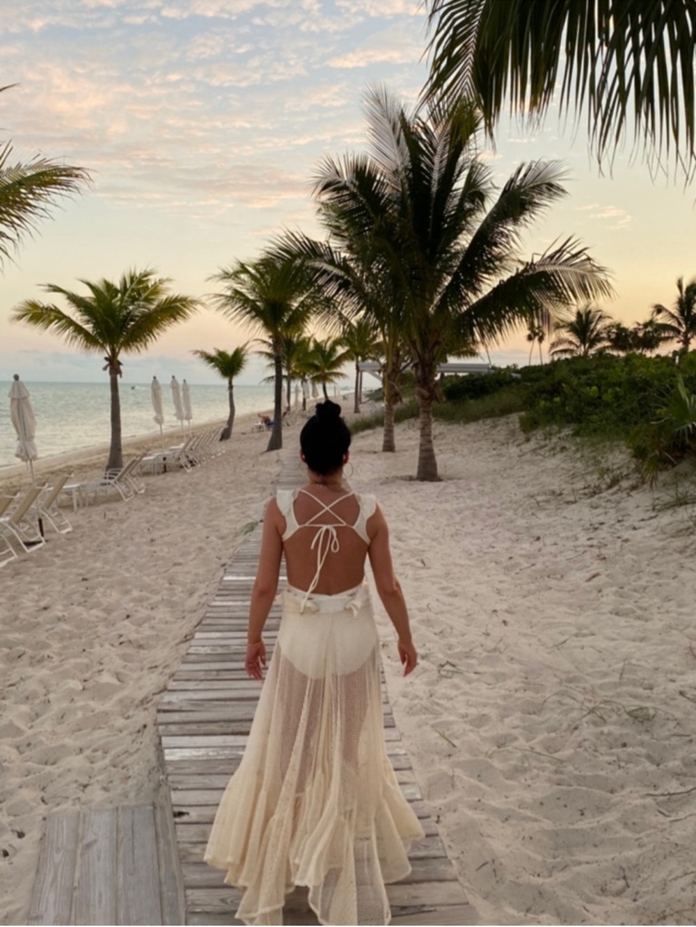 PatBO Ivory Fringe Crochet Cutout Maxi Dress | Resort Beach Goddess | S - Picture 3 of 12